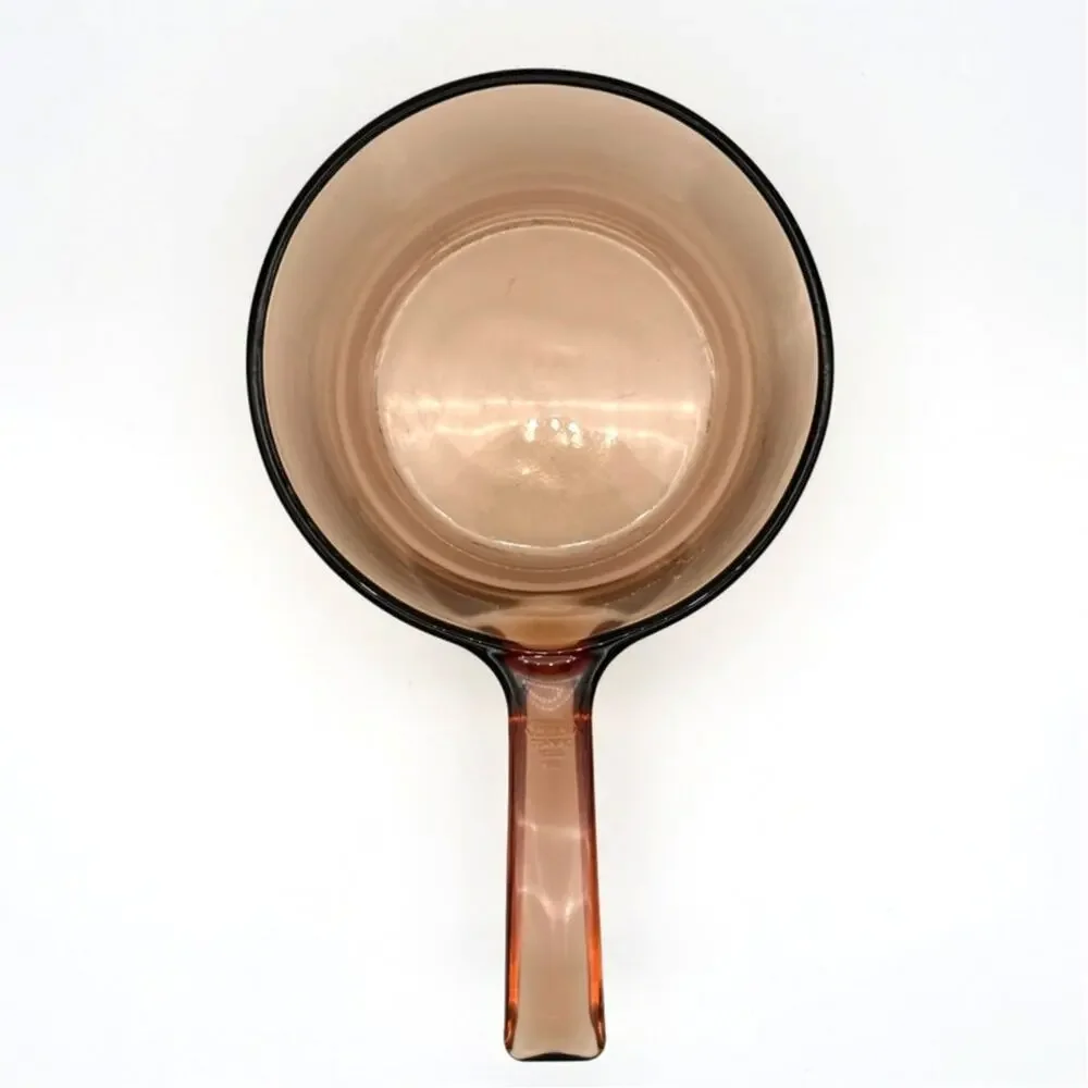 Corning Visions 1.5L Amber Glass Saucepan with Lid USA Vintage Cookware